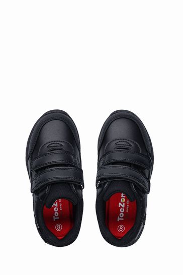 Red tape black school shoes top