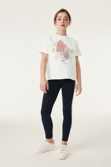 Baker by Ted Baker Navy Organza T-Shirt and Panel Leggings Set