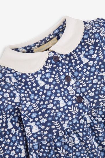 Buy JoJo Maman B b Navy Blue Bunny Floral Peter Pan Dress from