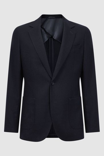 Reiss Attire Slim Fit Textured Wool Blend Blazer