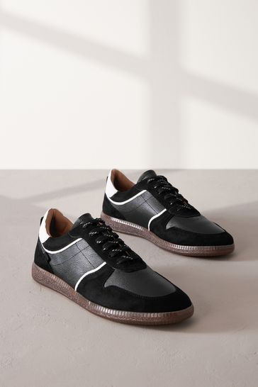 Retro shop leather trainers