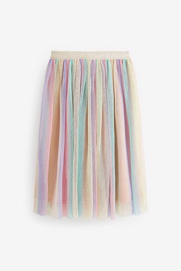 Rainbow pleated hot sale maxi skirt
