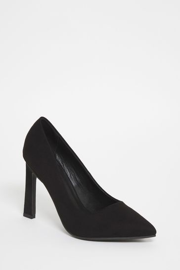 Buy Simply Be Black Pointy Toe Slat Heel Court Shoes with Extra