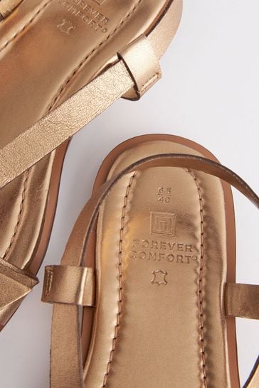 Bronze wide fit outlet sandals