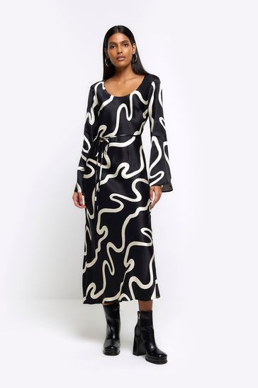 River island clearance black white dress