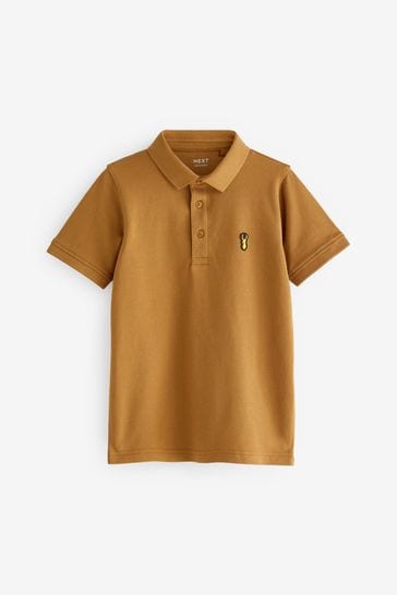 Tan Brown Short Sleeve Polo Shirt (3-16yrs)