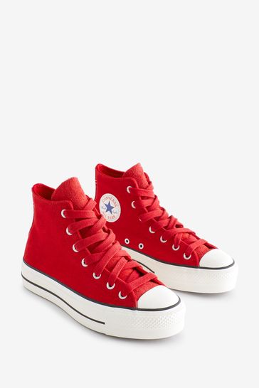 Converse Red Platform Lift Trainers