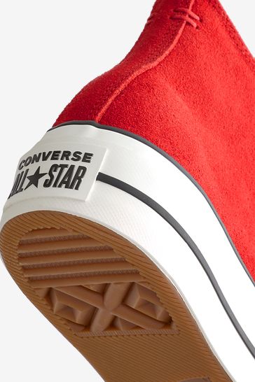 Red converse platform discount sneakers