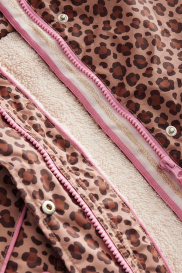 Pink sherpa lined anorak jacket hotsell