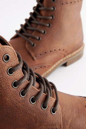 Tan top brogue boots