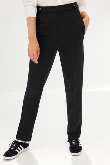 Buy Black Tailored Elastic Back Straight Leg Trousers from Next