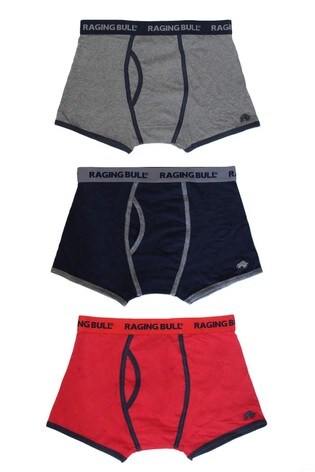 Raging Bull Red Signature 3 Pack Cotton Boxers