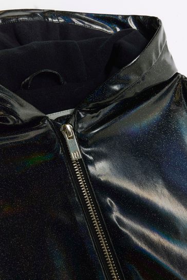 Black glitter rain mac clearance