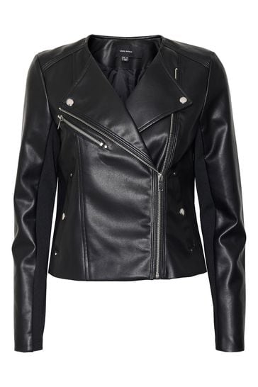 Buy VERO MODA Collarless Faux Leather Jacket from Next Bahrain