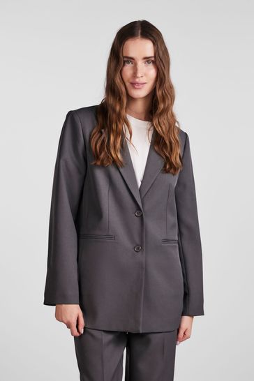 PIECES Grey Relaxed Fit Tailored Blazer