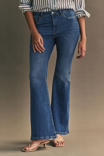 ONLY Blue High Waisted Flare Leg Rose Jeans