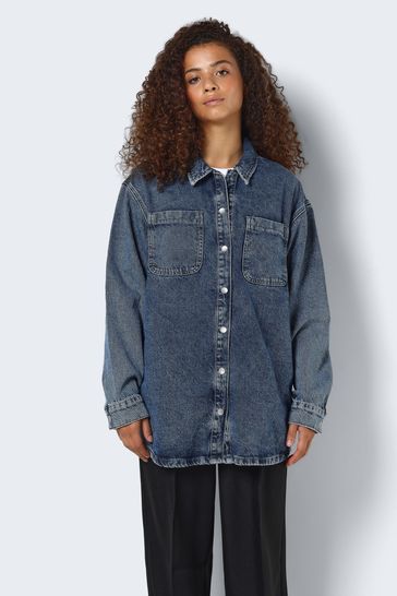 Buy NOISY MAY Blue Oversized Denim Shacket from Next United Arab