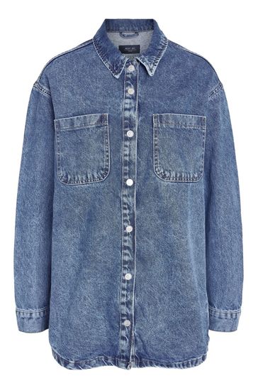 Oversized denim shacket discount