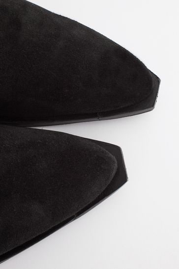 Black suede cut shop out ankle boots
