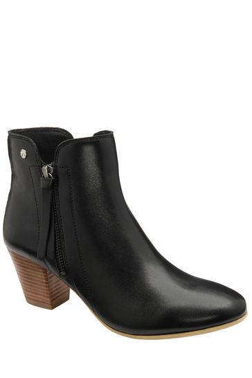 Buy Ravel Black Leather Heeled Ankle Boots from Next Bahrain