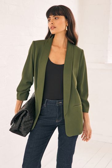 Khaki boyfriend blazer 2025