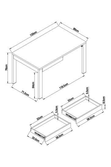 Bronx 6 seater best sale storage dining table