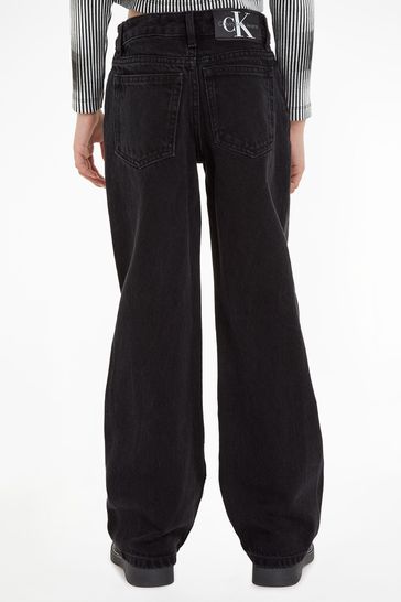 Buy Calvin Klein Kids Wide Leg Black Jeans from Next USA