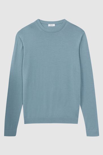 Blue merino hotsell wool sweater