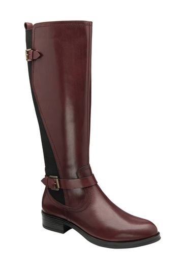 Ravel Red Leather Knee High Boots