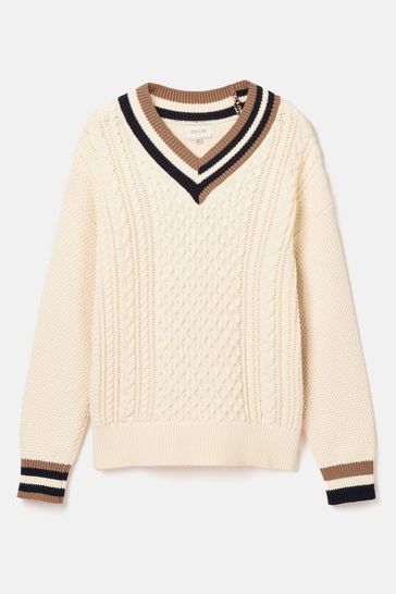 Buy Joules Dawson Cream Cable Knit Cricket Jumper from Next Netherlands