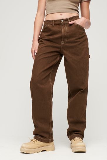 Superdry Brown Contrast Carpenter Jeans