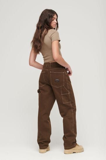 Superdry Brown Contrast Carpenter Jeans