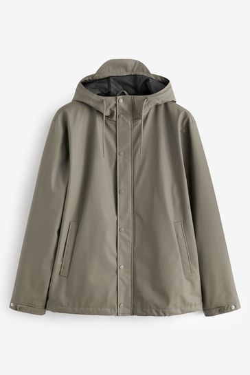 Buy Neutral Regular Length Rubberised Waterproof Hooded Jacket from Next Egypt