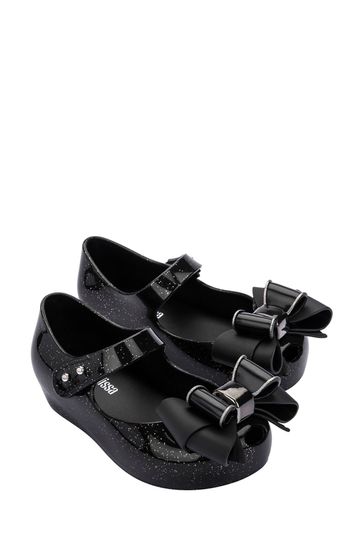 Buy Mini Melissa Ultragirl Black Fab Bow Pumps from Next Luxembourg