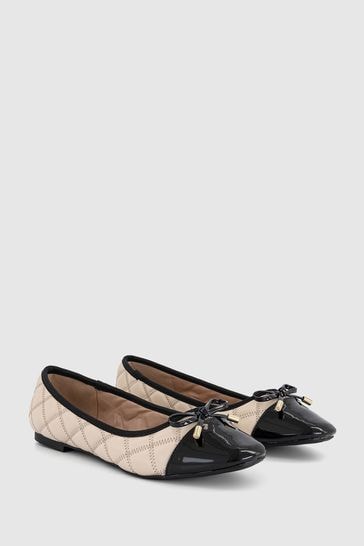 Buy Office Cream Quilted Ballerinas Pumps from Next Netherlands