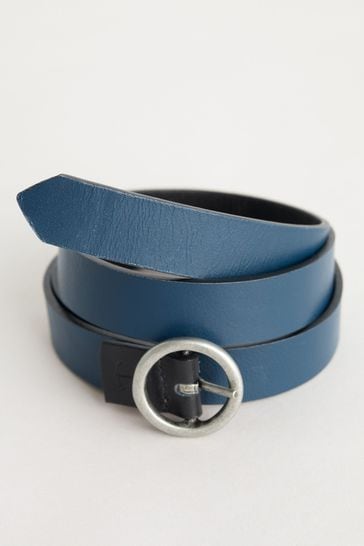 Seasalt Cornwall Navy Blue Reversible Leather Belt