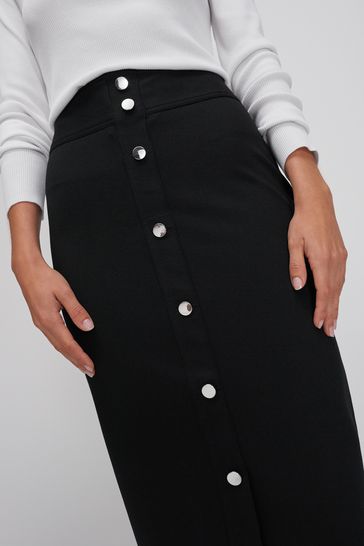 Black midi top skirt with buttons