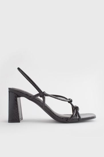 Next black block heel sandals hotsell