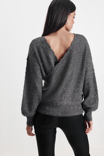 Wrap hot sale back sweater