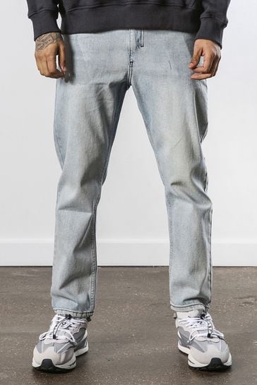 Religion Blue Slim Fit Stretch Denim, Tapered Towards The Ankle Jeans