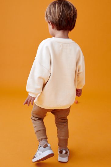 Buy Cream 100 Cotton Sweatshirt and Joggers 2pc Set 3mths 7yrs from Next Netherlands