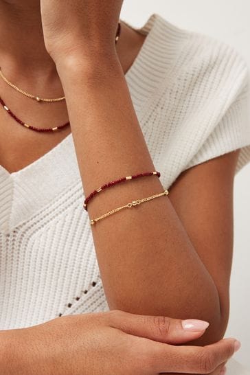 Gold beaded store stretch bracelets