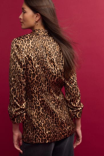 Leopard print blazer next sales