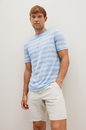 Blue white striped t shirt on sale