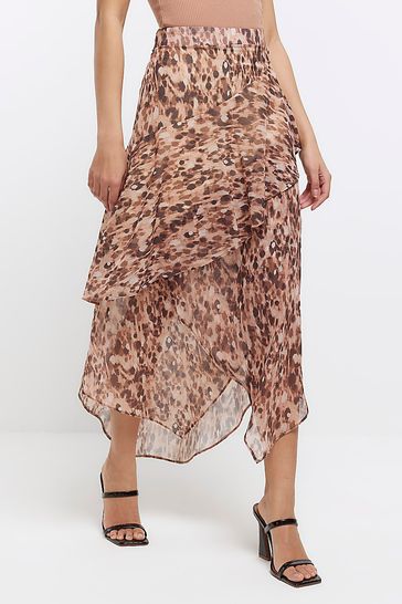 Leopard print online skirt river island
