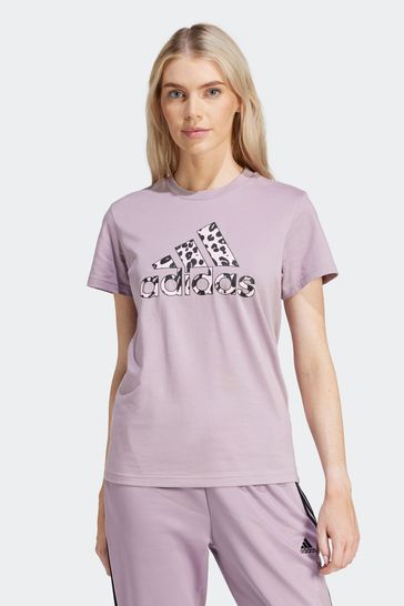 adidas Purple Sportswear Animal Print Graphic T-Shirt