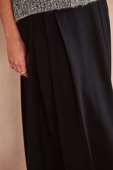 Black Check Maxi Skirt