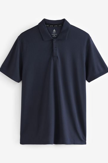 Buy Navy Blue Smart Textured Golf Polo Shirt from Next United Arab Emirates