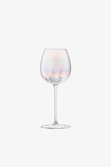 LSA International Mother of Pearl White Wine Glasses rim
