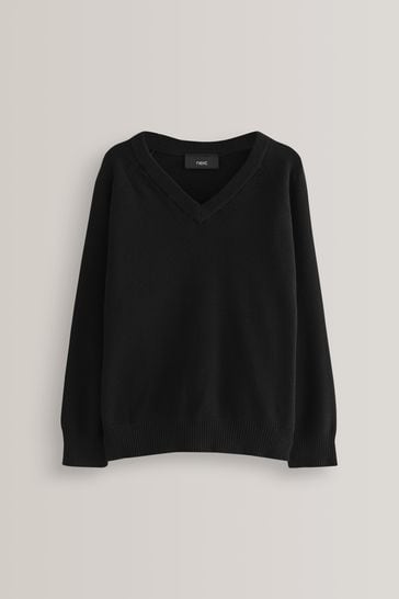Buy Black Knitted V Neck School Jumper 3 18yrs from Next Ukraine